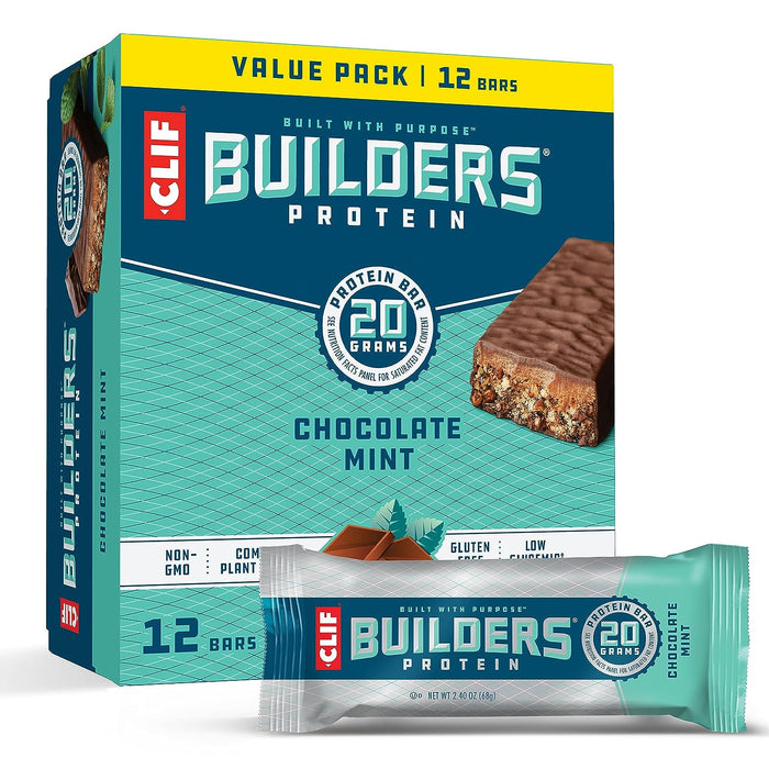 Clif Bar Builder Bar - Chocolate Mint - Case Of 12 - 2.4 Oz