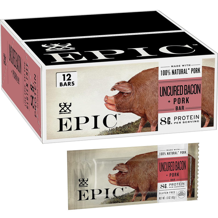 Epic - Bar - Pork - Maple - Uncured Bacon - Case Of 12 - 1.5 Oz