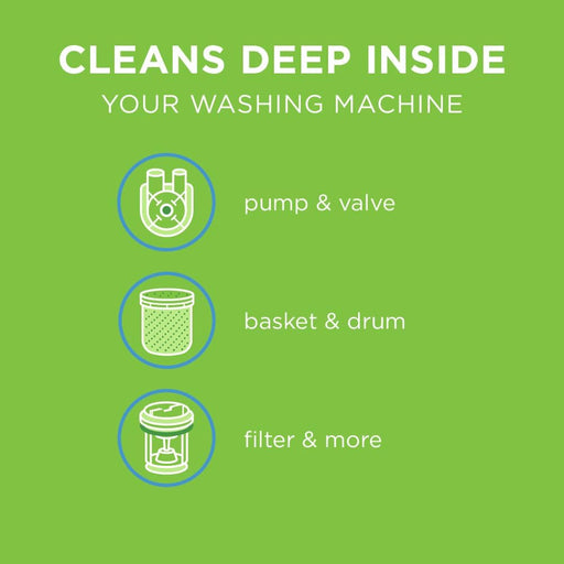Washing Machine Cleaner, Helps Power Away Odor Causing Bacteria & Grime Deep inside Pump, Valve & Hoses, 6 Time Release Tablets, 6 Month Supply