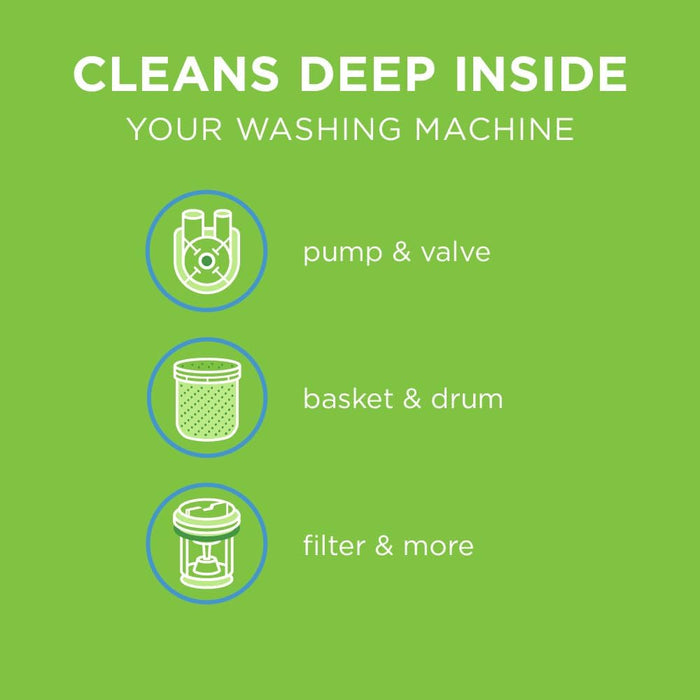 Washing Machine Cleaner, Helps Power Away Odor Causing Bacteria & Grime Deep inside Pump, Valve & Hoses, 6 Time Release Tablets, 6 Month Supply