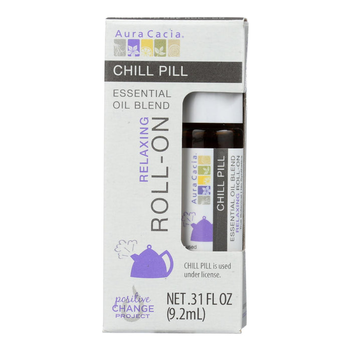 Aura Cacia - Roll On Essential Oil - Chill Pill - Case Of 4 - .31 Fl Oz