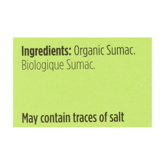 Spicely Organics - Organic Sumac - Case Of 6 - 0.45 Oz.