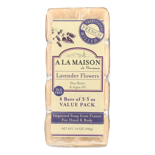 A La Maison - Bar Soap - Lavender Flowers - Value 4 Pack Biskets Pantry 
