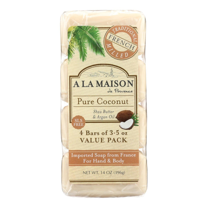 A La Maison - Bar Soap - Pure Coconut - 4/3.5 Oz Biskets Pantry 