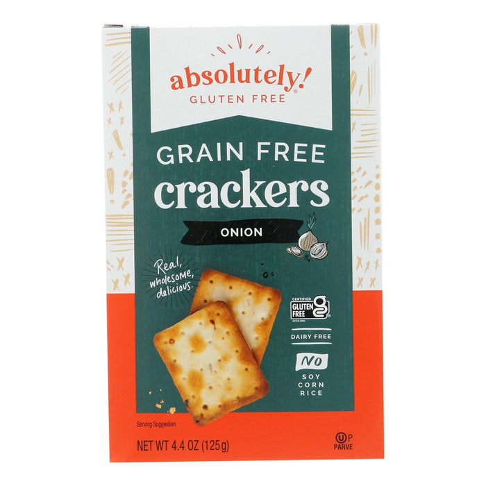 Absolutely Gluten Free - Crackers - Toasted Onion - Case Of 12 - 4.4 Oz. Biskets Pantry 