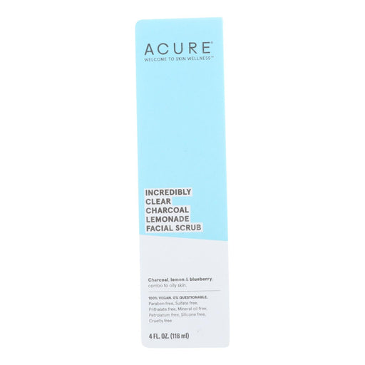 Acure - Charcoal Lemonade Facial Scrub - Incredibly Clear - 4 Fl Oz. Biskets Pantry 