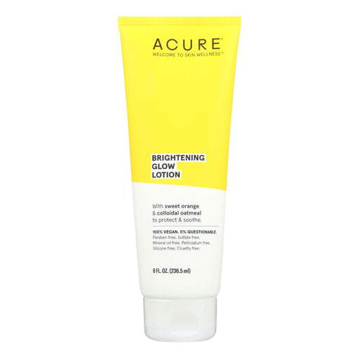 Acure - Lotion - Brightening Glow Moisture - Sweet Orange And Oatmeal - 8 Fl Oz. Biskets Pantry 