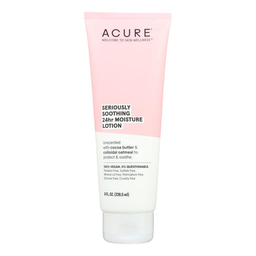 Acure - Lotion - Seriously Soothing 24 Hour Moisture - Unscented With Cocoa Butter - 8 Fl Oz. Biskets Pantry 