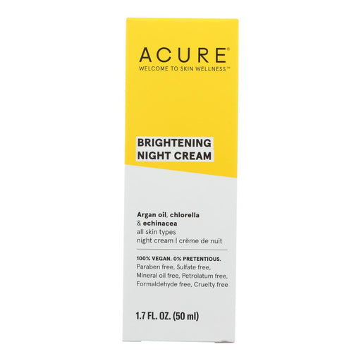 Acure - Night Cream - Argan Extract And Chlorella - 1.75 Fl Oz. Biskets Pantry 