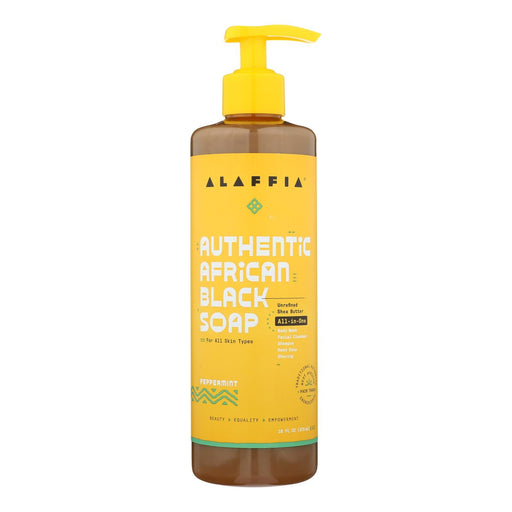 Alaffia - African Black Soap - Peppermint - 16 Fl Oz. Biskets Pantry 