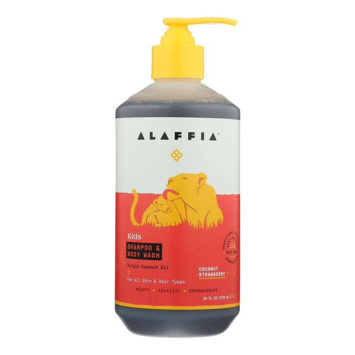 Alaffia - Everyday Shampoo And Body Wash - Coconut Strawberry - 16 Fl Oz. Biskets Pantry 