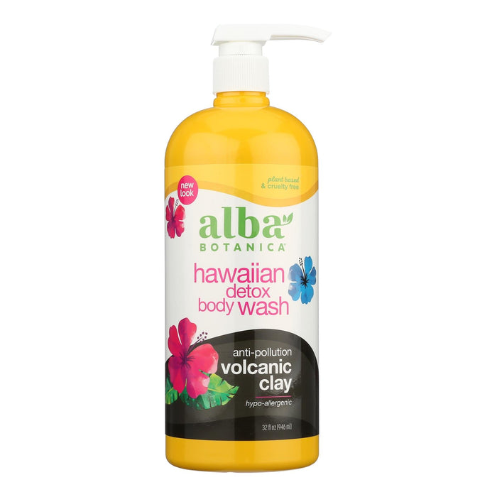 Alba Botanica - Hawaiian Detox Body Wash - Anti-pollution Volcanic Clay - 32 Fl Oz Biskets Pantry 