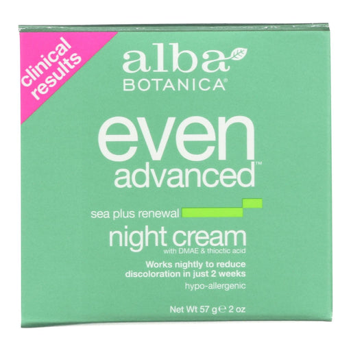Alba Botanica - Natural Even Advanced Sea Plus Renewal Night Cream - 2 Oz Biskets Pantry 