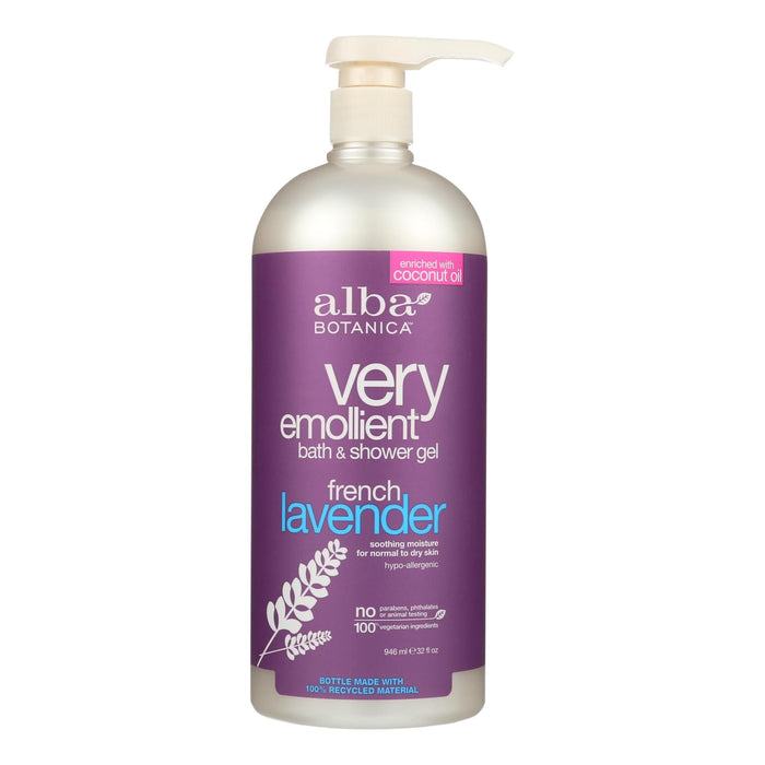 Alba Botanica - Very Emollient Bath And Shower Gel - French Lavender - 32 Fl Oz Biskets Pantry 