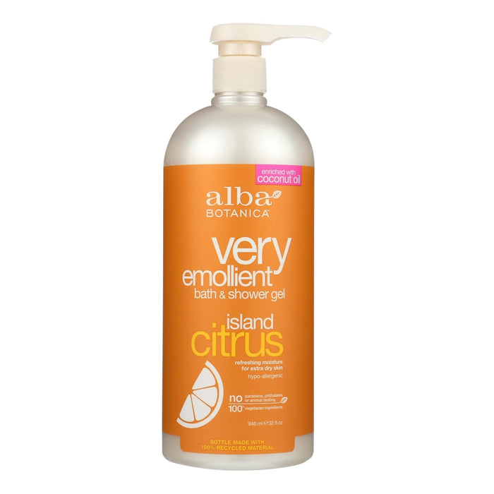 Alba Botanica - Very Emollient Bath And Shower Gel - Island Citrus - 32 Fl Oz Biskets Pantry 