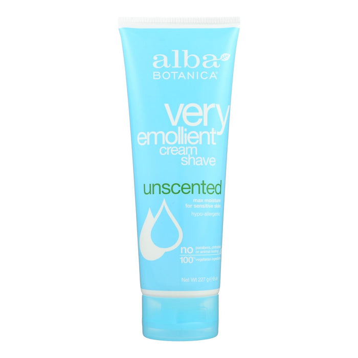 Alba Botanica - Very Emollient Natural Moisturizing Cream Shave Unscented - 8 Fl Oz Biskets Pantry 