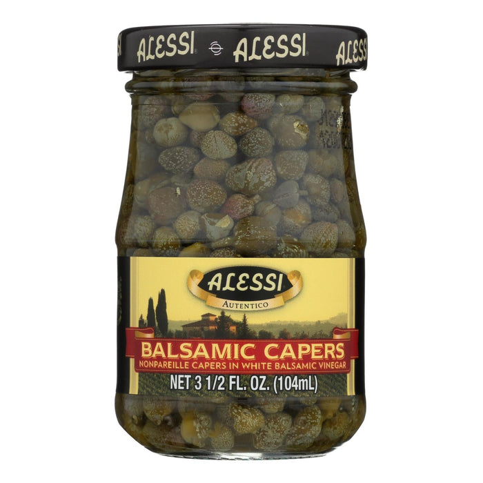 Alessi - Capers In White Balsamic Vinegar - 3.5 Oz - Case Of 6 Biskets Pantry 