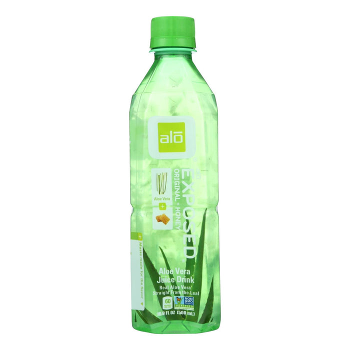 Alo Original Exposed Aloe Vera Juice Drink -  Original And Honey - Case Of 12 - 16.9 Fl Oz. Biskets Pantry 