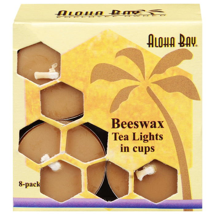 Aloha Bay - Beeswax Tea Light Candles  - 8 Ct Biskets Pantry 