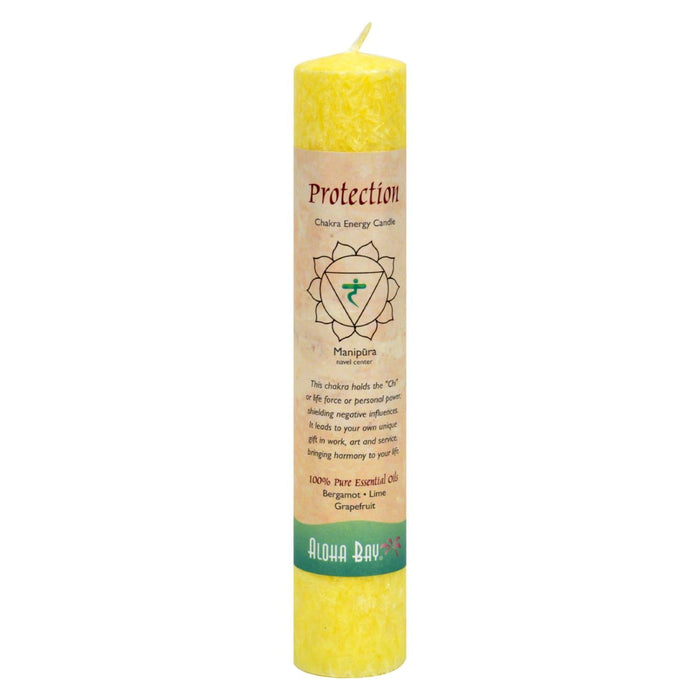 Aloha Bay - Chakra Pillar Candle Protection Yellow - 1 Candle Biskets Pantry 