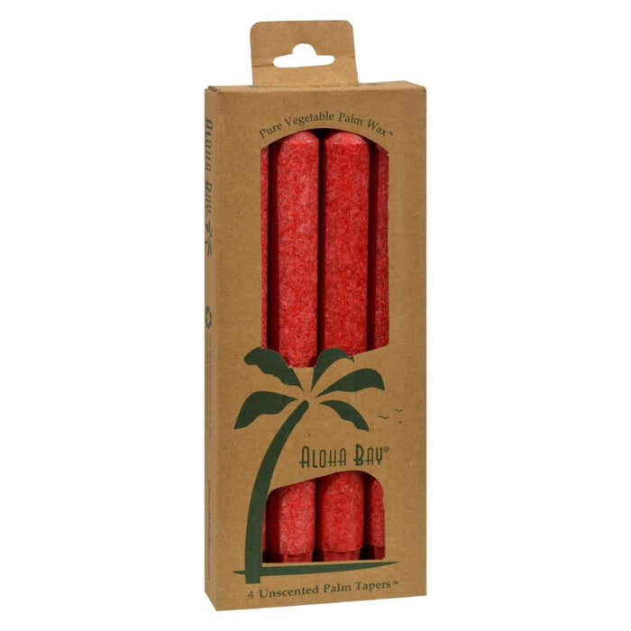 Aloha Bay - Palm Tapers - Red - 4 Candles Biskets Pantry 