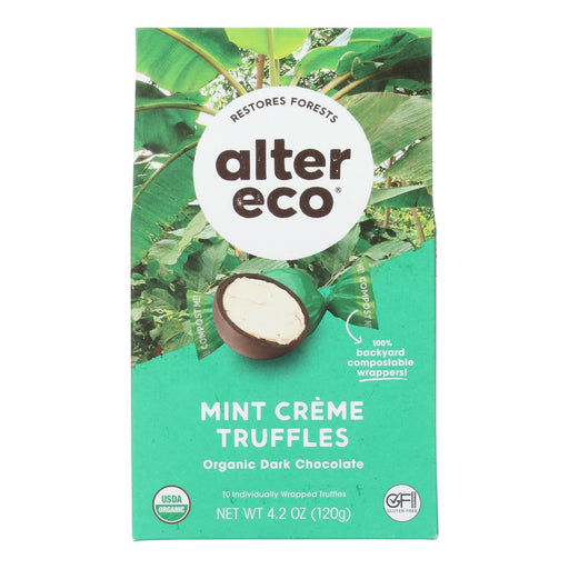 Alter Eco Americas Dark Chocolate Truffles - Mint Creme - Case Of 8 - 4.2 Oz. Biskets Pantry 