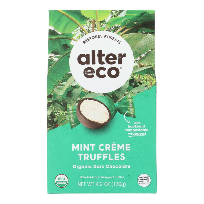 Alter Eco Americas Dark Chocolate Truffles - Mint Creme - Case Of 8 - 4.2 Oz. Biskets Pantry 
