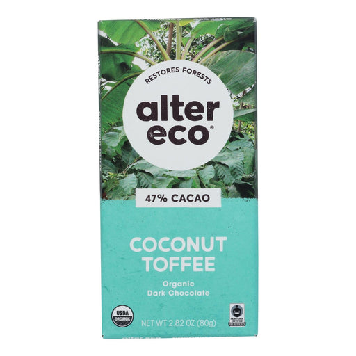 Alter Eco Americas Organic Chocolate Bar - Dark Coconut Toffee - 2.82 Oz Bars - Case Of 12 Biskets Pantry 