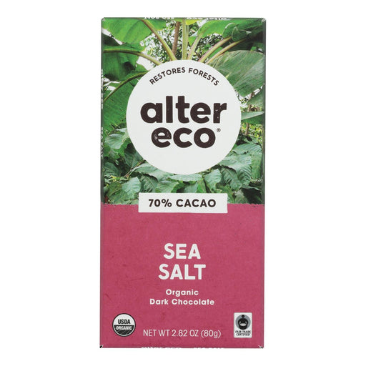 Alter Eco Americas Organic Chocolate Bar - Deep Dark Sea Salt - 2.82 Oz Bars - Case Of 12 Biskets Pantry 