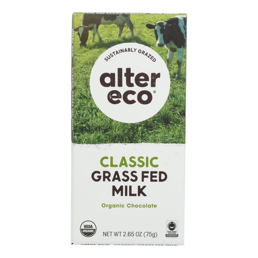 Alter Eco - Chocolate Bar Classic Milk Grs - Case Of 12-2.65 Oz Biskets Pantry 