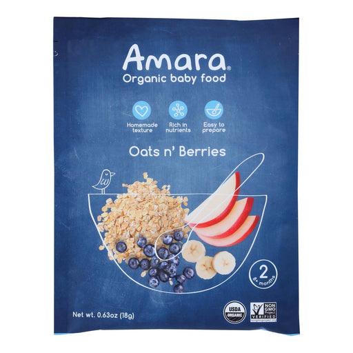Amara - Baby Food Oats N Berry - Case Of 5 - .63 Oz Biskets Pantry 