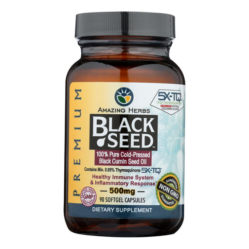 Amazing Herbs - Black Seed Black Cumin Seed Oil - 90 Softgels Biskets Pantry 