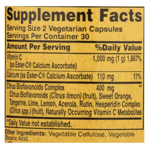 American Health - Ester-c With Citrus Bioflavonoids - 500 Mg - 60 Vegetarian Capsules Biskets Pantry 