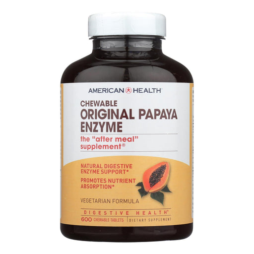 American Health - Original Papaya Enzyme Chewable - 600 Tablets Biskets Pantry 