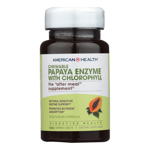 American Health - Papaya Enzyme With Chlorophyll Chewable - 100 Chewable Tablets Biskets Pantry 