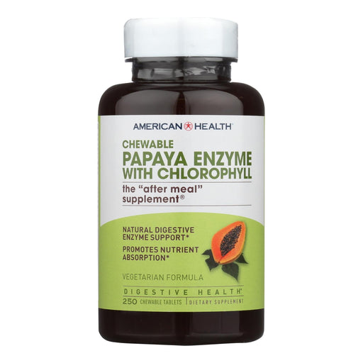 American Health - Papaya Enzyme With Chlorophyll Chewable - 250 Tablets Biskets Pantry 