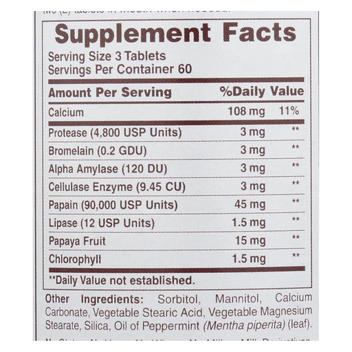 American Health - Super Papaya Enzyme Plus Chewable - 180 Chewable Tablets Biskets Pantry 