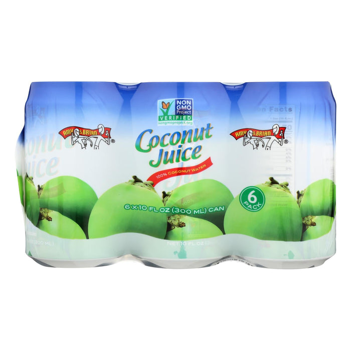 Amy And Brian - Coconut Water - Pulp Free - Case Of 4 - 10 Fl Oz. Biskets Pantry 