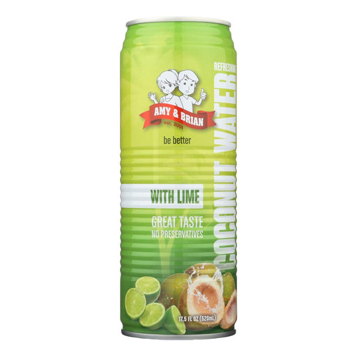 Amy And Brian - Coconut Water With Lime - Case Of 12 - 17.5 Fl Oz Biskets Pantry 