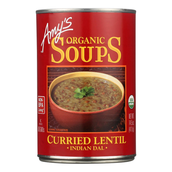 Amy's - Curried Lentil Soup -made With Organic Ingredients - Case Of 12 - 14.5 Oz Biskets Pantry 