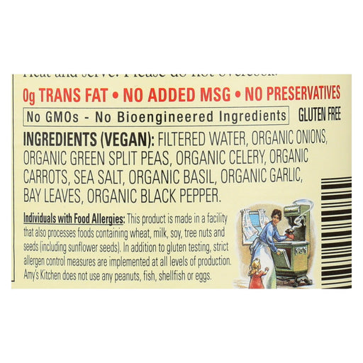 Amy's - Organic Fat Free Split Pea Soup - Case Of 12 - 14.1 Oz Biskets Pantry 