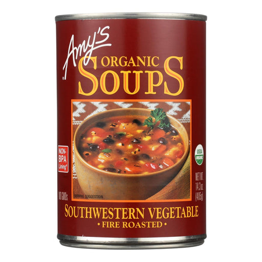 Amy's - Organic Fire Roasted Southwestern Vegetable Soup - Case Of 12 - 14.3 Oz Biskets Pantry 