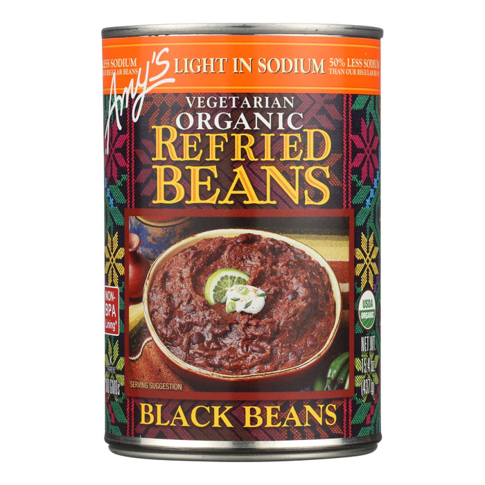 Amy's - Organic Light In Sodium Refried Black Beans - Case Of 12 - 15.4 Oz. Biskets Pantry 