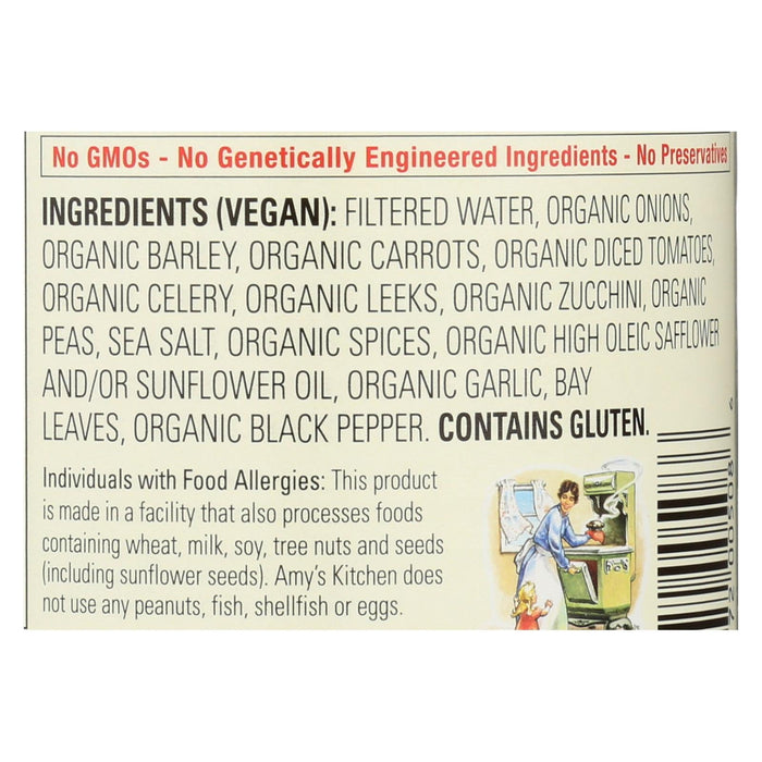 Amy's - Organic Low Fat Vegetable Barley Soup - Case Of 12 - 14.1 Oz Biskets Pantry 