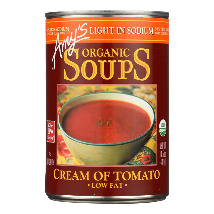 Amy's - Organic Low Sodium Cream Of Tomato Soup - Case Of 12 - 14.5 Oz Biskets Pantry 