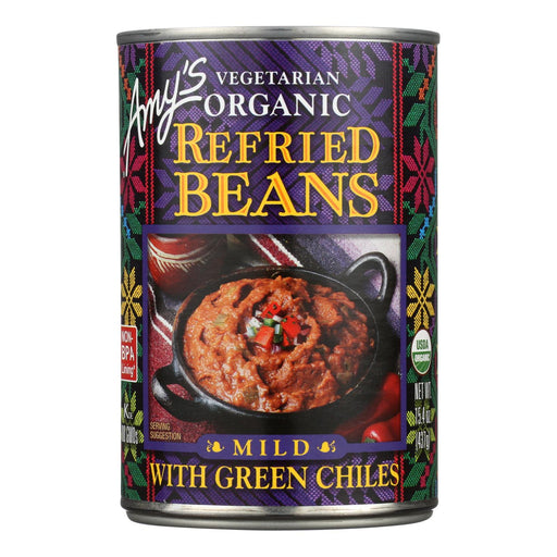 Amy's - Organic Refried Beans With Green Chiles - Case Of 12 - 15.4 Oz. Biskets Pantry 