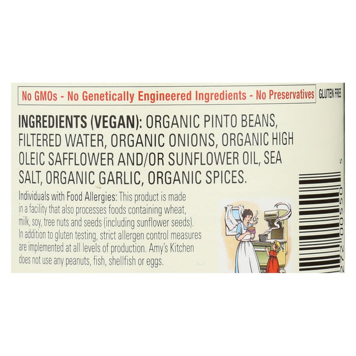 Amy's - Organic Traditional Refried Beans - Case Of 12 - 15.4 Oz. Biskets Pantry 