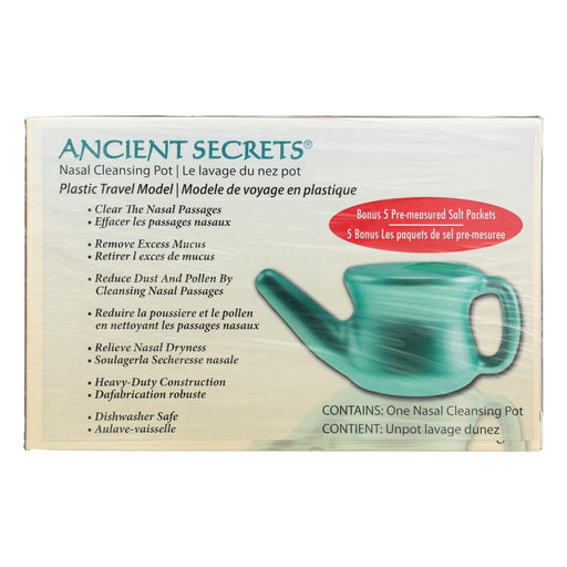 Ancient Secrets Nasal Cleansing Neti Pot - Plastic - 1 Pot Biskets Pantry 