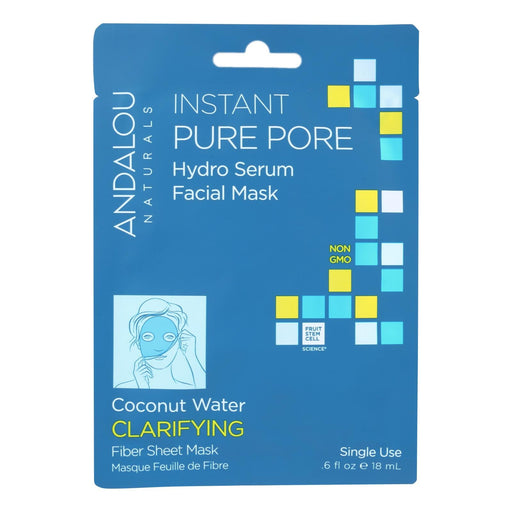 Andalou Naturals Instant Pure Pore Facial Mask - Coconut Water Clarifying - Case Of 6 - 0.6 Fl Oz Biskets Pantry 