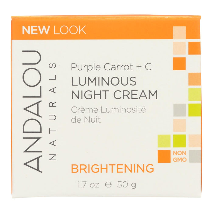 Andalou Naturals Luminous Night Cream Purple Carrot + C - 1.7 Oz Biskets Pantry 